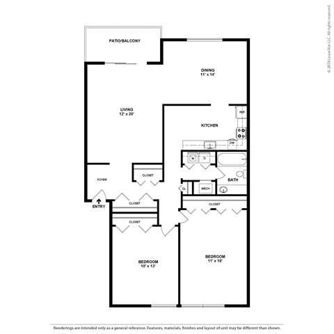 B2 floorplan at Vistas of Annandale, Annandale, 22003